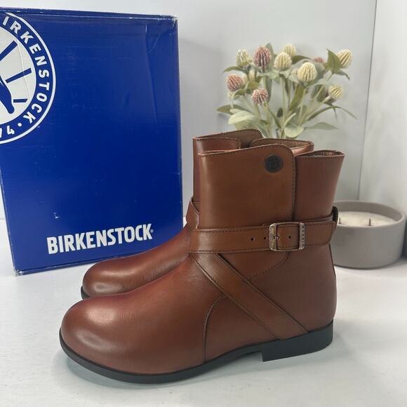 Birkenstock Collins Leather Ankle Boots Cuoio Regular Fit 1001010 Women 5 NWB - Picture 3 of 11